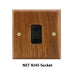 Sleek Black Walnut Electrical Panel with USB Ports, Adjustable LED Ambiance, and Contemporary Toggle Features