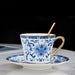 Royal Heritage Enamel Porcelain Tea and Coffee Cup Set with Artistic Borders