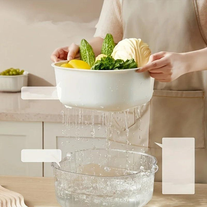 Culinary Excellence Set: Advanced Drain Basket and Versatile Vegetable Basin for Effortless Cooking