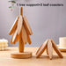 Set of 4 - Walnut Wood Tree-Shaped Heat-Resistant Trivet Set