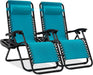 Luxury Zero Gravity Lounge Chairs Set with Accessories in Elegant Black