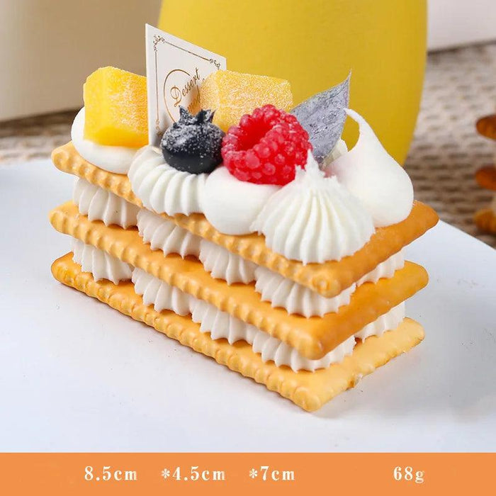 Realistic Artificial Fruit Cake Biscuit Model for Photography and Table Decor - 1PC Lifelike Fake Food Display Piece