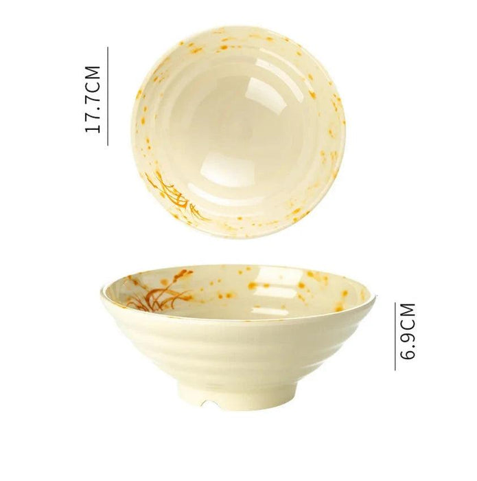 Sophisticated Japanese Melamine Noodle Bowl - Stylish Faux Porcelain Dining Set