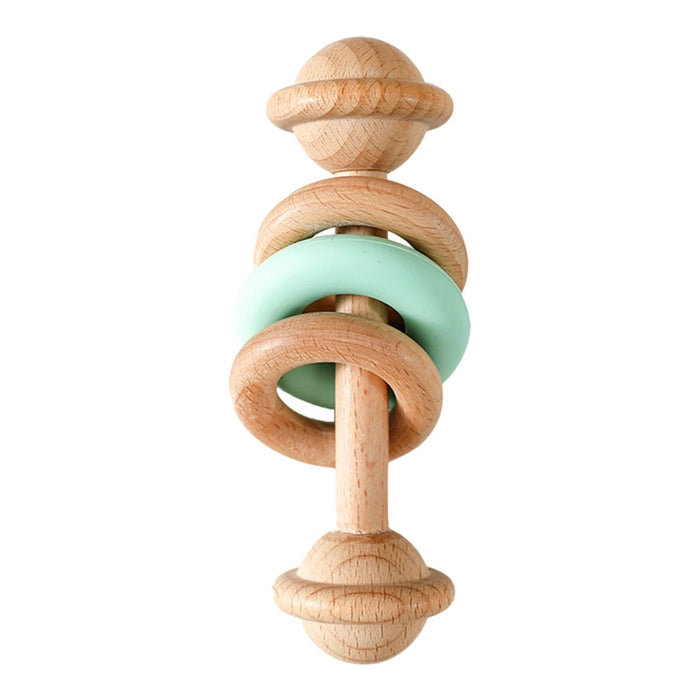 Eco-Friendly Handmade Crochet Baby Rattle with Wooden Teether