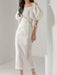 Chic Lantern Sleeve Lace Back Evening Dress