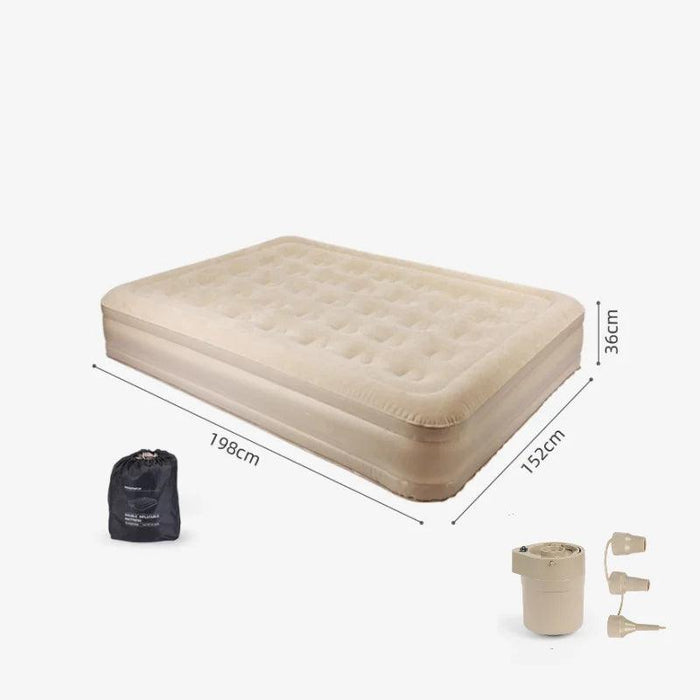 Premium Outdoor Inflatable Double Mattress with Built-In Pump