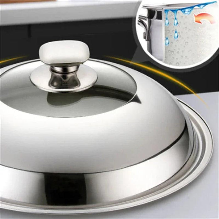 Universal Stainless Steel Wok Lid for Perfect Cooking Results