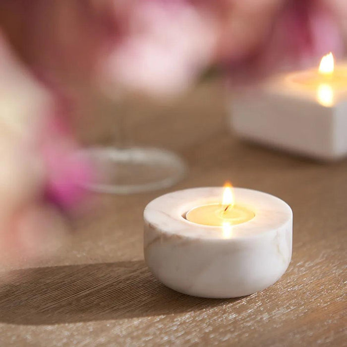 Elegant Dual-Sided Marble Candle Holder for Exquisite Home and Event Decor