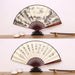 Vintage Silk Folding Fan with Bamboo Handle - Stunning Handheld Accessory for Celebrations and Home Sophistication