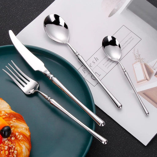Sophisticated Antique Gold Matte Flatware Set - Premium Stainless Steel Cutlery for Elegant Dining Experiences