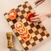 Artisan Acacia Wood Cutting Board with Unique Checkerboard Pattern - Non-slip Solid Wood Kitchen Essential