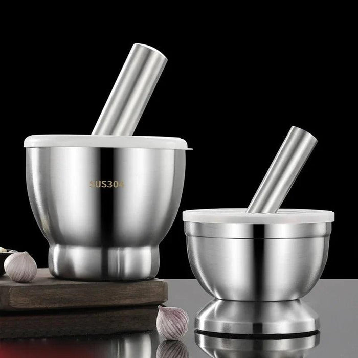 Premium Stainless Steel Herb and Spice Grinding Mortar and Pestle Set