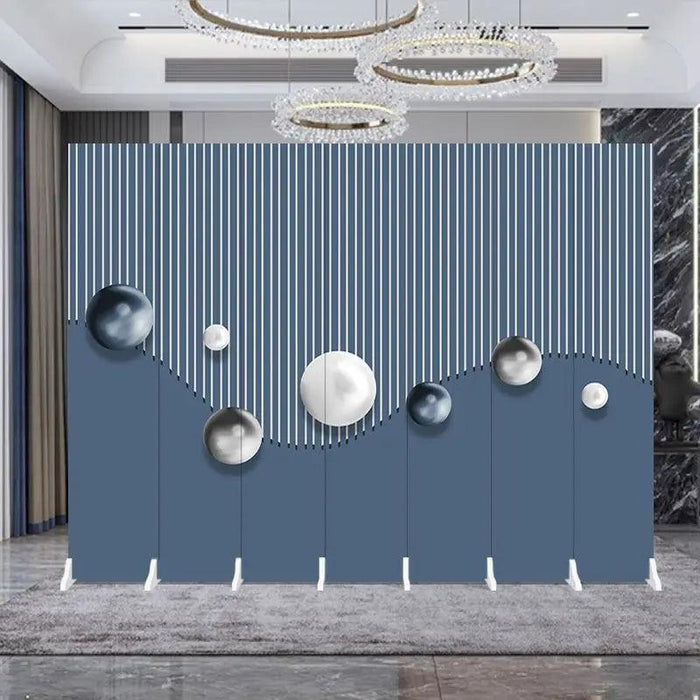 Contemporary Dual-Sided Mobile Folding Screen for Stylish Space Division