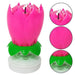 Musical Lotus Flower Birthday Candle with LED Lights and Rotating Action for Cakes and Cupcakes