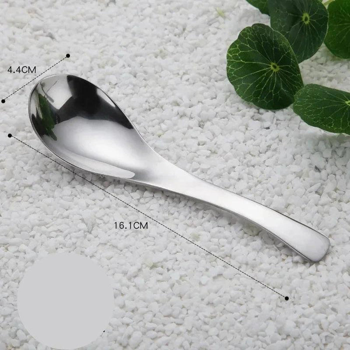 Elegant Multifunctional Japanese Stainless Steel Spoon for Soups, Desserts, and Beverages