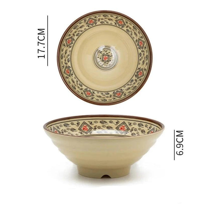 Sophisticated Japanese Melamine Noodle Bowl - Stylish Faux Porcelain Dining Set