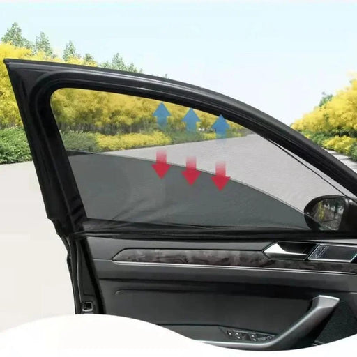 Complete Baby Car Window Sunshade Kit - 4-Piece Set with Insect Protection and Breathable Mesh Sleeves