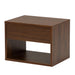 Sleek Walnut Wall-Mounted Nightstand with Dual Drawer Storage