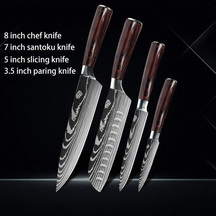 Premium Japanese Damascus Kitchen Knife Set - 1 to 10 Piece Collection for Masterful Culinary Precision