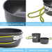 Portable Outdoor Camping Cookware Set with Teapot, Non-Stick Pots, and Tableware for Hiking and Picnics