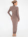 Chic Ruched Long Sleeve Turtleneck Maxi Dress for Women - Perfect for Autumn and Winter