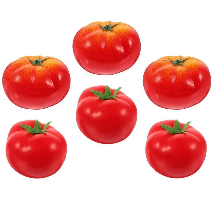 Lifelike 6-Piece Faux Tomato Collection - Realistic Decorative Props for Home and Retail Spaces