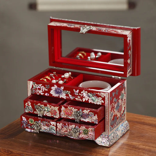 Chic Mother of Pearl Jewelry Storage Box with Generous Compartments for Rings and Bracelets – The Perfect Gift for Her