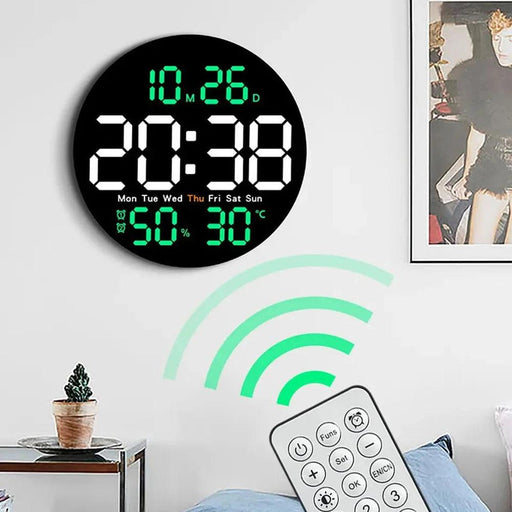 Vibrant Remote-Controlled LED Calendar Clock with Dual Alarms and Temperature Display for Home Decor