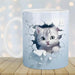 Charming 3D Cat Enthusiast's Ceramic Mug with Enchanting Feline Artwork and Peaceful Scenery