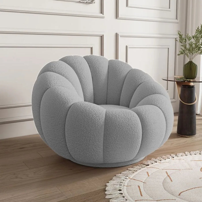 Versatile Rotating Pumpkin Plush Chair - Stylish Lounge Seating for Modern Spaces