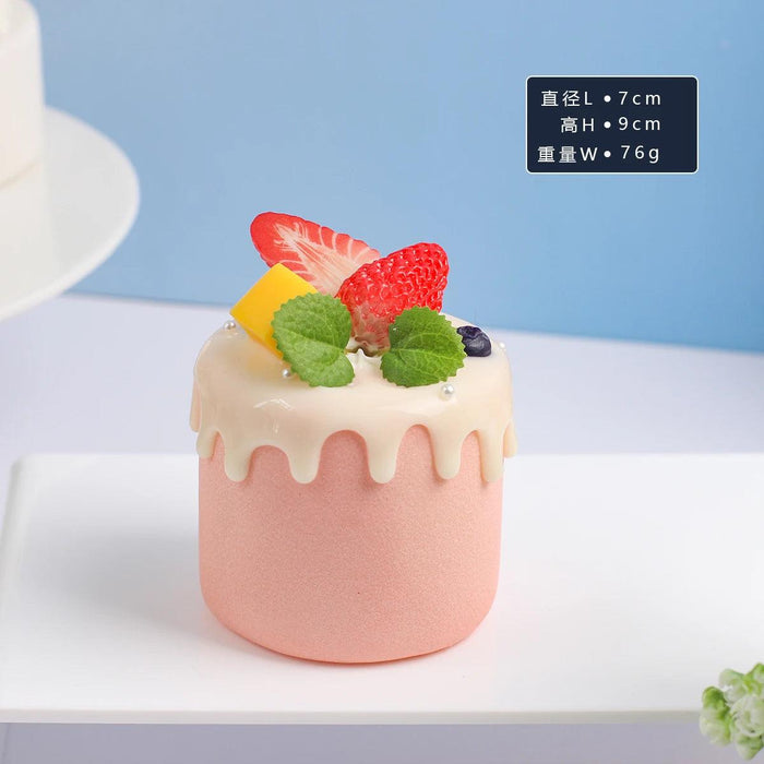 Realistic Faux Fruit Cake Model for Home Decor and Photography - 1PC FCYY-MIX2