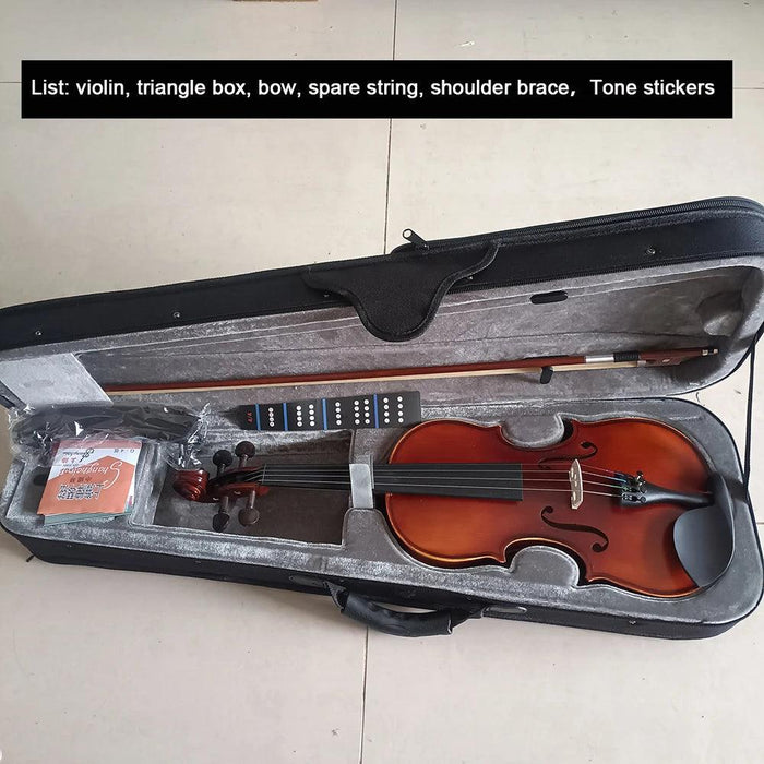 Beginner's Full-Size Handmade Matte Maple Violin Starter Kit