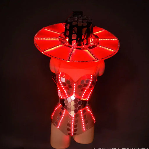 Futuristic Light-Up LED Costume Set for Women with Colorful Glow and Dance Party Vibes