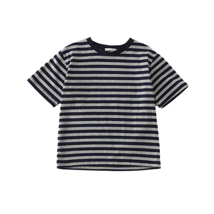 Chic Striped Family Matching Outfits for Parents and Kids in Trendy Korean Style