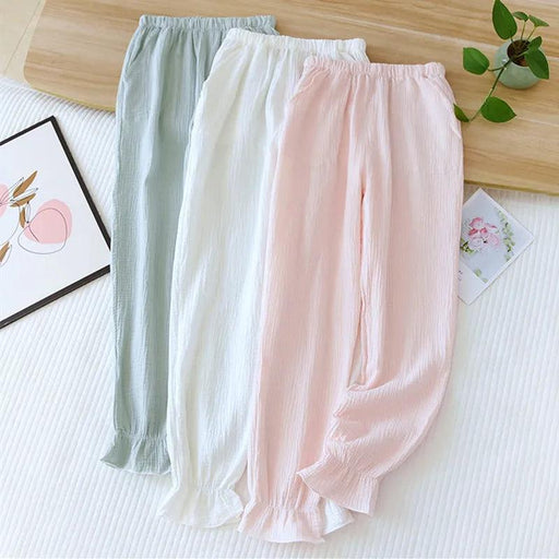 Pajama Bottoms Women's Soft Cotton Lounge Pants Lightweight Breathable Loose Fit Spring/Fall Sleep Trousers