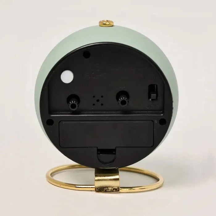 Modern Metal Frame Analog Alarm Clock with Soft Night Light – Chic Home Accent & Perfect Gift
