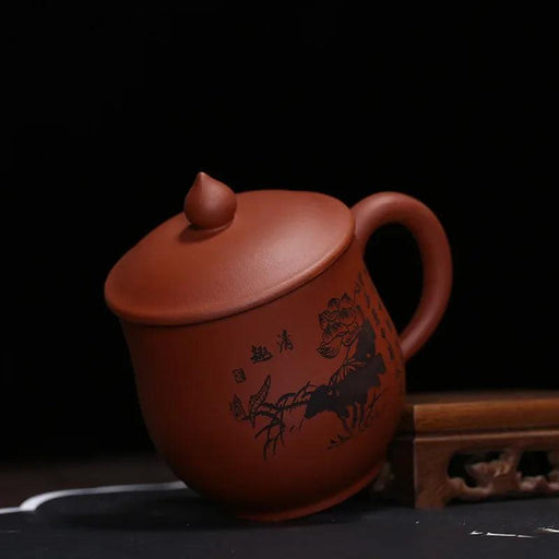 Elegant Yixing Purple Clay Teacup with Lid