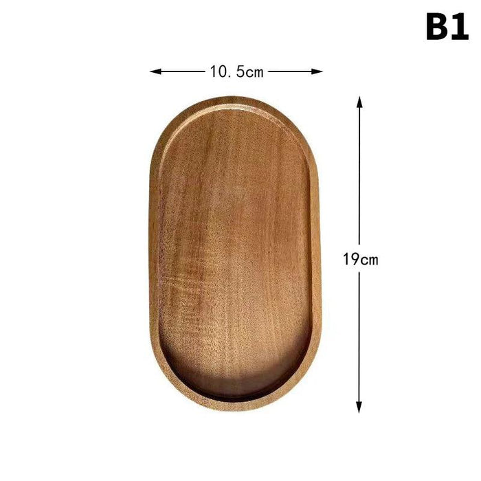 Japanese-Inspired Solid Wood Round Dessert Serving Plate - Ideal for Snacks & Dried Fruits