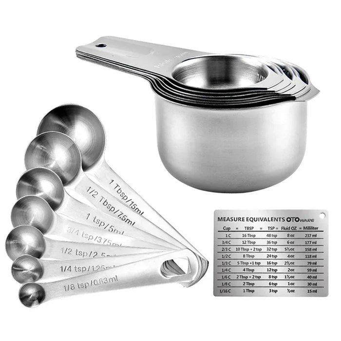Stainless Steel Kitchen Measuring Set with Salt Spoon - High-Quality Culinary Essential