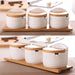 Chic European Ceramic Spice Storage Set with Salt Box & Condiment Organizer