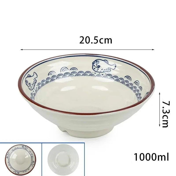 Chic Melamine Bowl for Ramen and Salad – Perfect for Home and Restaurant Use