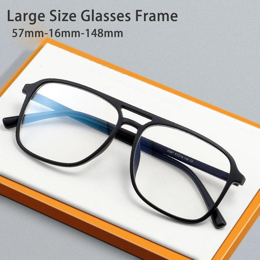 Vintage-Inspired Oversized Black Eyeglasses with Clear Frame - Lightweight TR90 Design