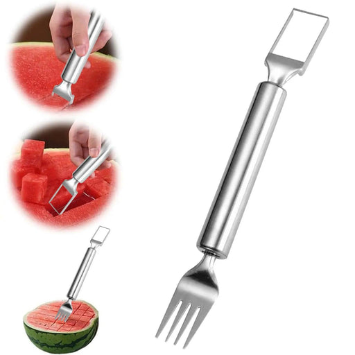 2-in-1 Stainless Steel Watermelon Cutter and Serving Fork