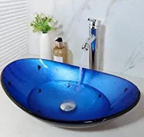 Charming Glass Sink with Waterfall Faucet Ensemble - Stylish Upgrade for Your Bathroom