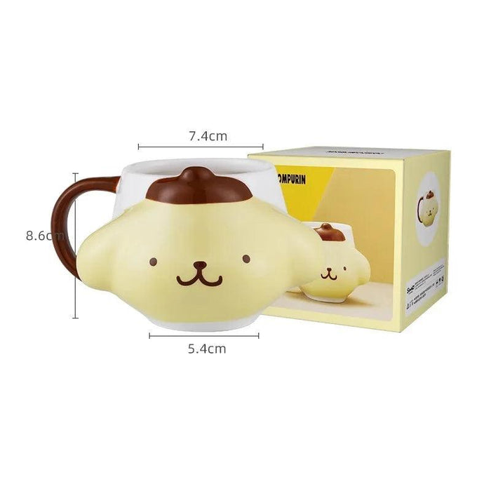 Kawaii Sanrio Characters Ceramic Coffee Cup - Cute Hello Kitty, Kuromi & My Melody Mug for Girls' Gifts, 500ml