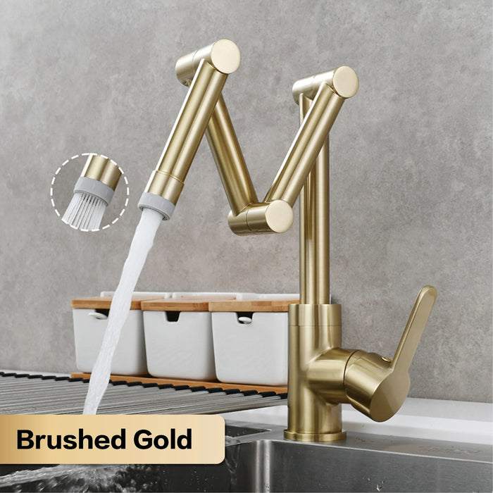 Brass Swivel Kitchen Faucet with Three-Section Extension