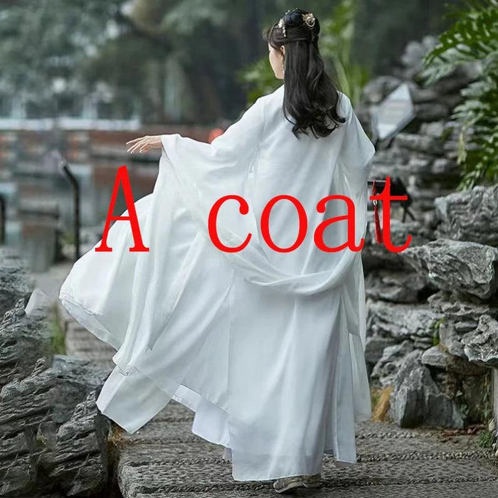 Elegant White Tang Dynasty Hanfu Dress for Women - Perfect for Cosplay and Magical Gatherings