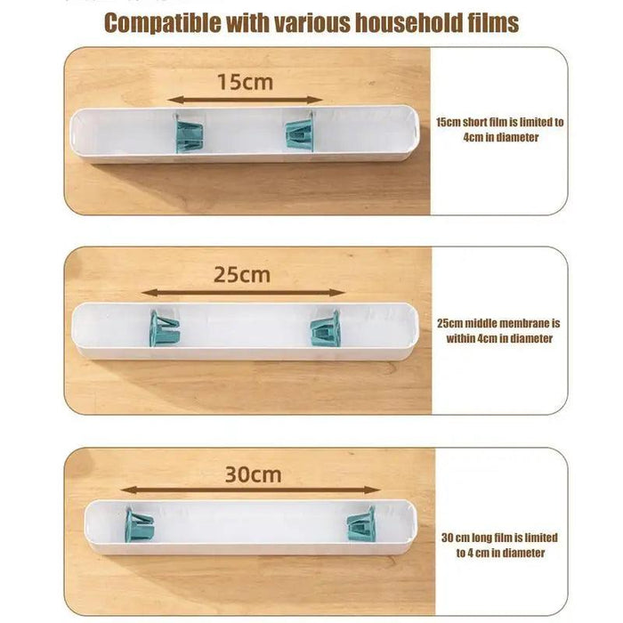 Multifunctional Kitchen Wrap Organizer and Cutter for Foil, Cling Film, and Parchment Paper