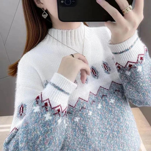 Cozy Mink Knit Sweater for Women - Stylish Autumn/Winter Pullover for Ladies