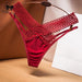 Elegant Women's Low Rise Ice Silk Thong with Chic Ribbons - Fashionable & Sporty Underwear